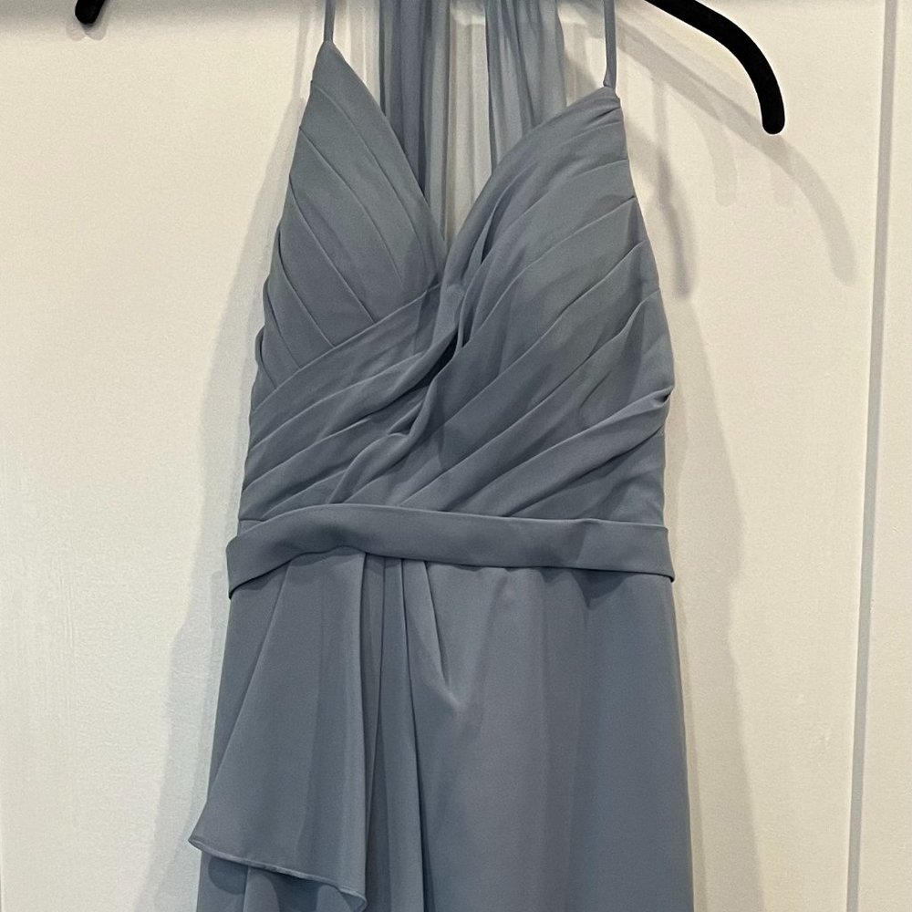 Azazie Dawn Bridesmaids Dress- Dusty Blue - Picture 2 of 5